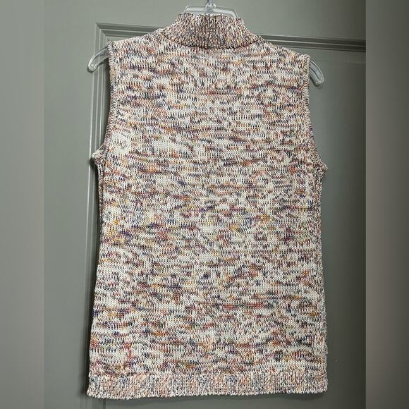 Talbots Multicolor Mock Neck Sleeveless Sweater Vest - Size Medium - Picture 5 of 7